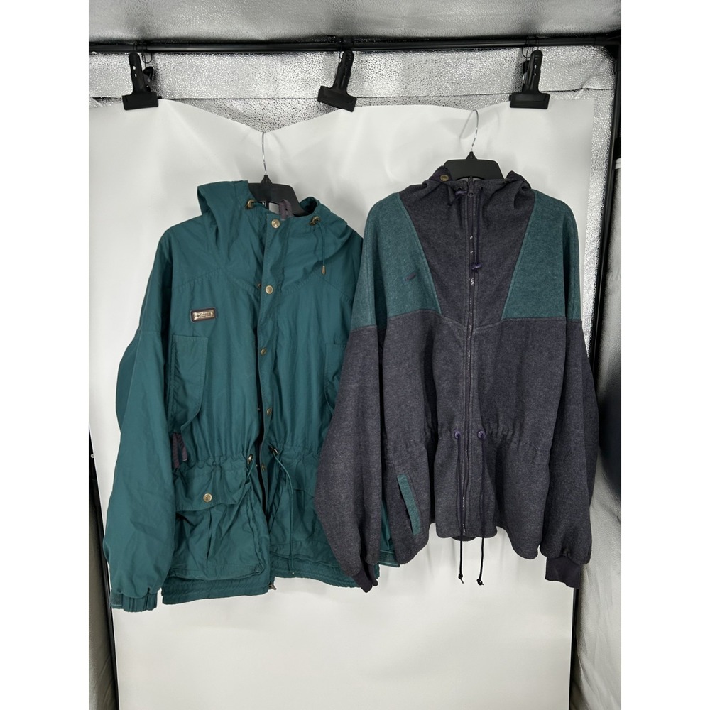 Columbia 3 in 1 Jacket Mens XL Winter Snow Ski Snowboard Green Soft Shell Fleece